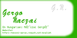 gergo maczai business card